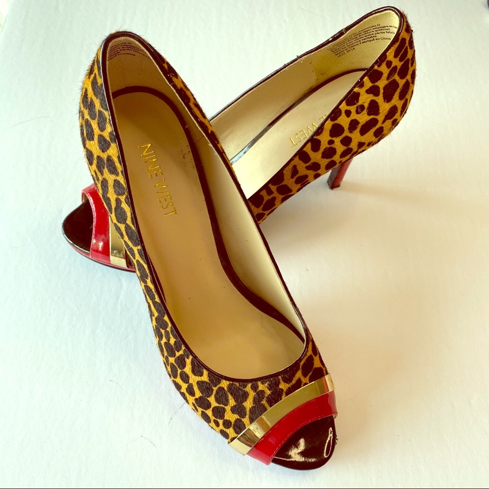 Nine West Animal Print  Open Toe Pump